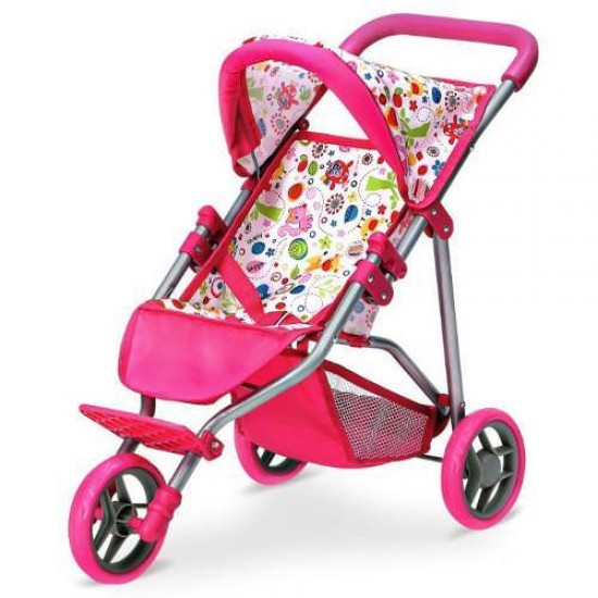 Carucior Colorat pentru Papusi cu 3 Roti