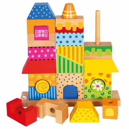 Casuta din cuburi cu stativ