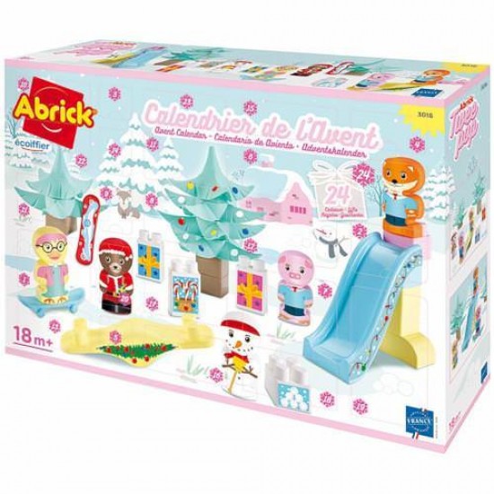 Joc de Construit Calendar Advent TweePop cu 24 Accesorii si Tobogan