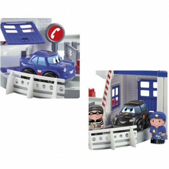 Joc de Construit Statia de Politie cu Drum Auto Abrick