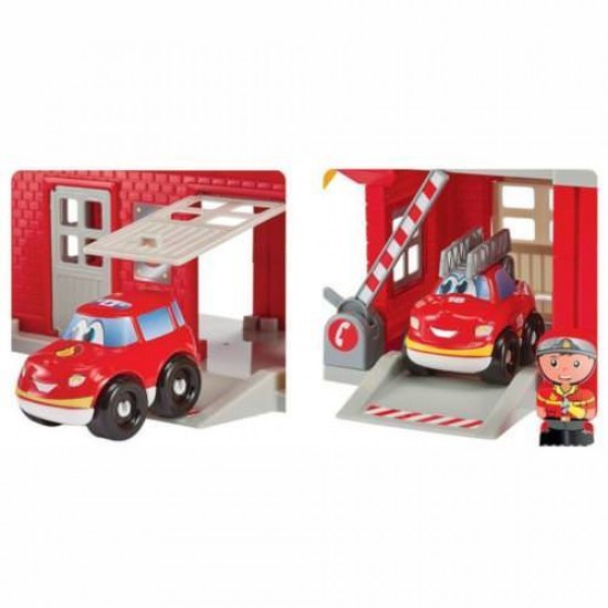 Joc de Construit Statie de Pompieri cu Tobogan Abrick
