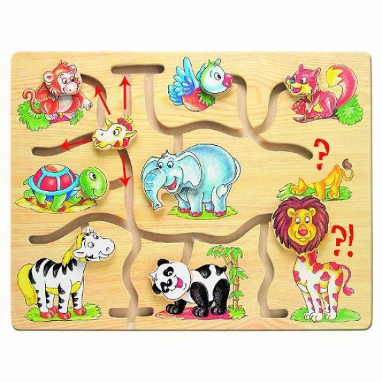 Labirint din lemn Animalele din Jungla
