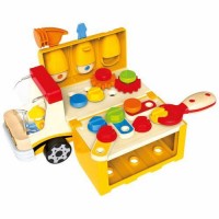 Masinuta multifunctionala din lemn cu unelte din plastic