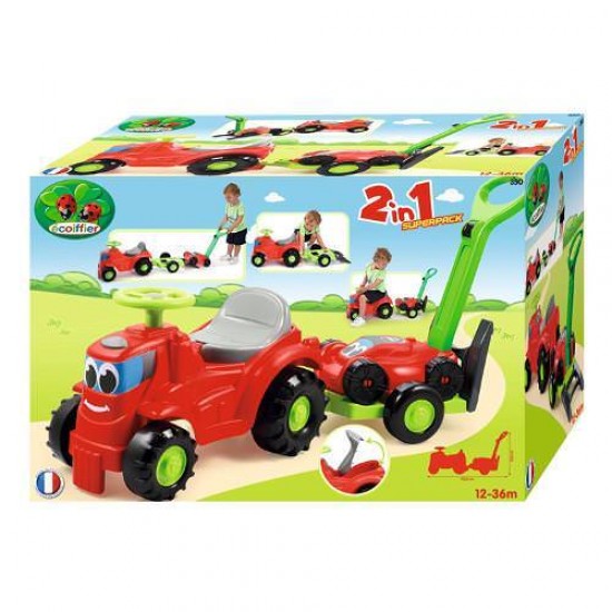 Mini Tractor cu Platforma si Masina de Tuns Iarba