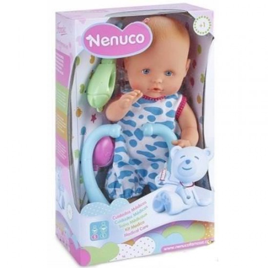 Papusa Bebelus Nenuco Baietel cu Stetoscop si Termometru