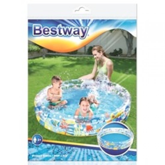 Piscina Gonflabila cu 3 Inele si Imprimeu cu Pestisori