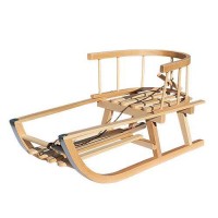 Saniuta de Lemn cu Spatar si Suport pentru Picioare