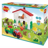 Set Cuburi de Construit Ferma cu Tractor si Animale Abrick