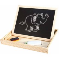 Tabla Magnetica si de Scris cu Creta in Cutiuta din Lemn