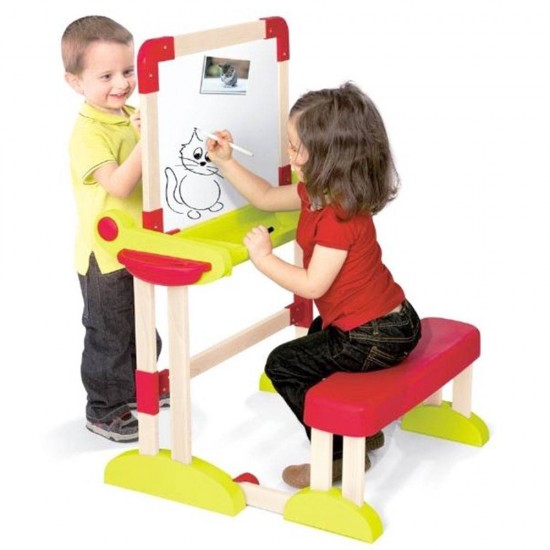 Banca scolara din lemn Smoby Modulo Space 2 in 1