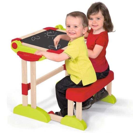 Banca scolara din lemn Smoby Modulo Space 2 in 1