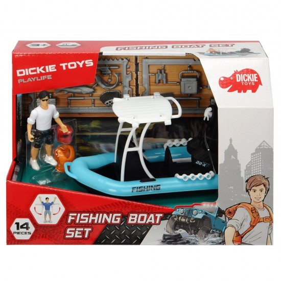 Barca de pescuit Dickie Toys Playlife cu figurina si accesorii