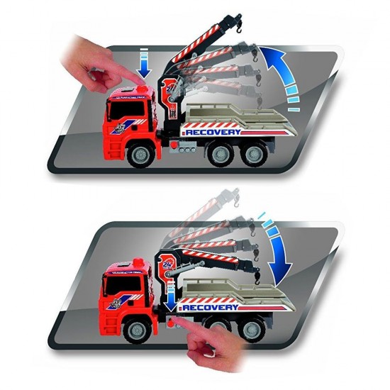 Camion de tractare Dickie Toys MAN Air Pump Crane Truck cu 1 masinuta