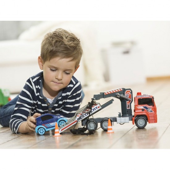 Camion de tractare Dickie Toys MAN Air Pump Crane Truck cu 1 masinuta