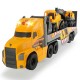 Camion Dickie Toys Mack Volvo Heavy Loader Truck cu remorca, buldozer si camion basculant