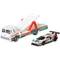 Camion Hot Wheels cu masina Ford GT Race