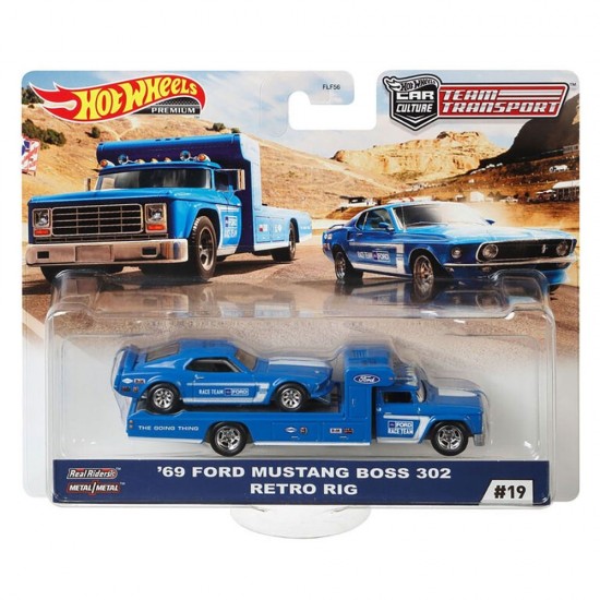 Camion Hot Wheels cu masina Ford Mustang Boss 302