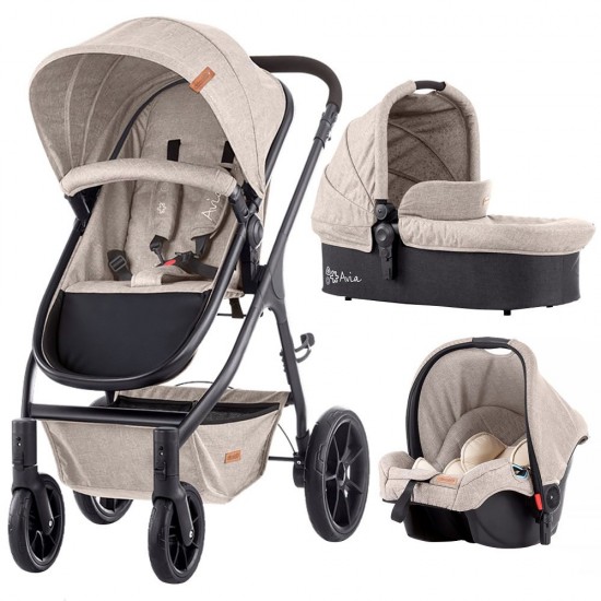 Carucior Chipolino Avia 3 in 1 Mocca Linen