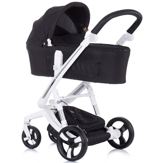 Carucior Chipolino Electra 3 in 1 negru cu cadru alb