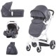 Carucior Chipolino Electra 3 in 1 Silver cu cadru alb