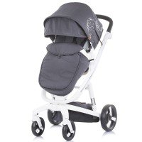 Carucior Chipolino Electra 3 in 1 Silver cu cadru alb