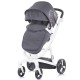 Carucior Chipolino Electra 3 in 1 Silver cu cadru alb