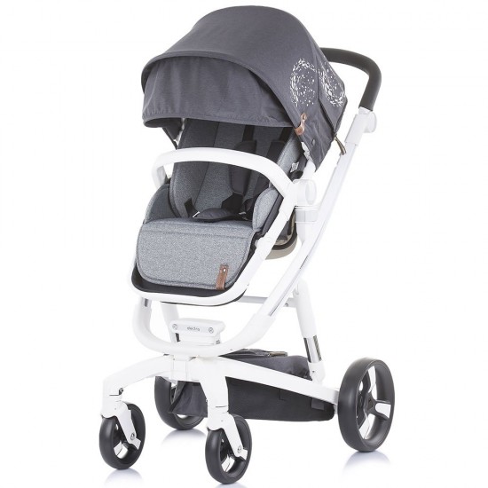 Carucior Chipolino Electra 3 in 1 Silver cu cadru alb