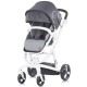 Carucior Chipolino Electra 3 in 1 Silver cu cadru alb