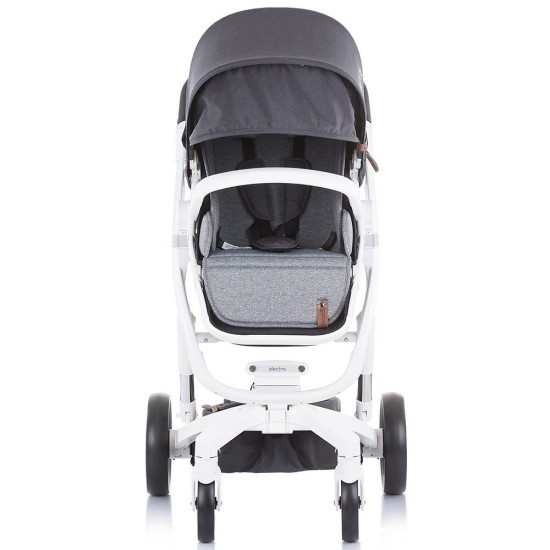 Carucior Chipolino Electra 3 in 1 Silver cu cadru alb