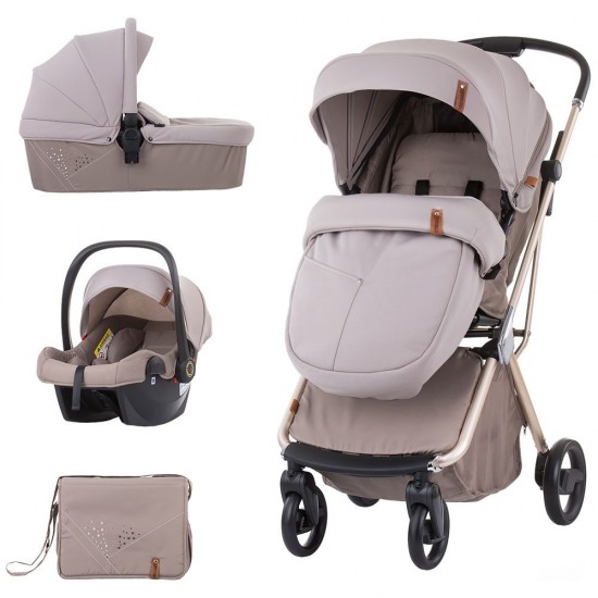 Carucior copii Chipolino Piruet 3 in 1 Latte cu sezut rotativ