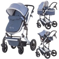 Carucior Chipolino Terra 2 in 1 cu cosulet auto Blue Linen