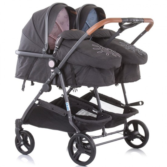 Carucior gemeni Chipolino Duo Smart 2 in 1 Blue Pink