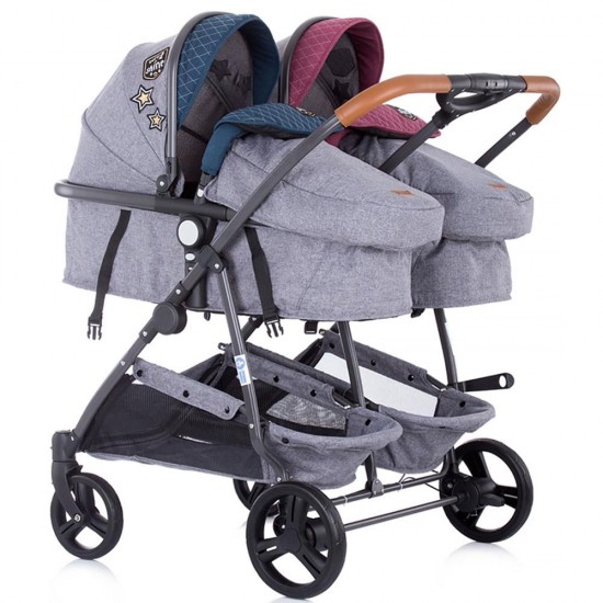 Carucior gemeni Chipolino Duo Smart Boy Girl Linen
