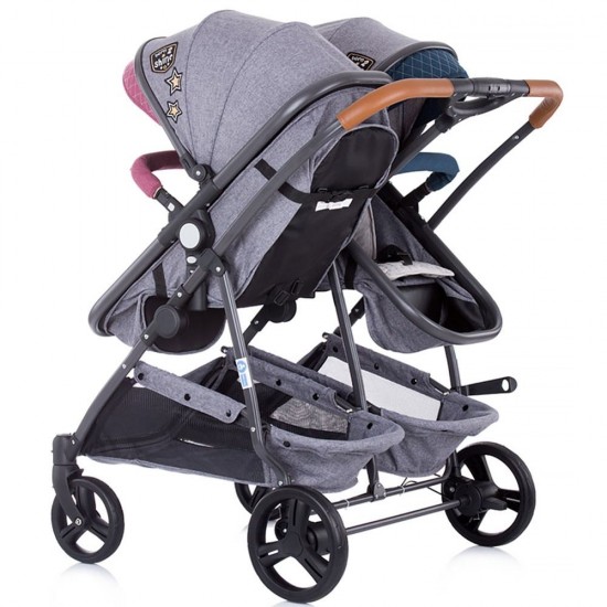 Carucior gemeni Chipolino Duo Smart Boy Girl Linen