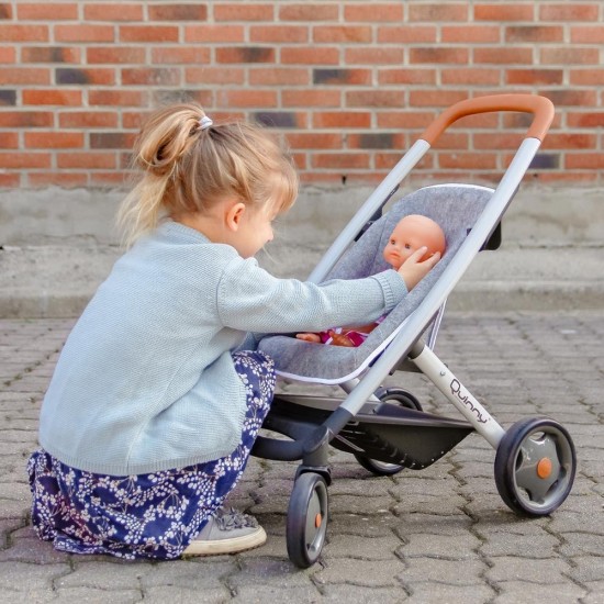 Carucior pentru papusi Smoby Quinny Combi 3 in 1 gri