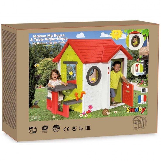 Casuta pentru copii Smoby My House cu masuta picnic