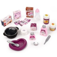 Centru de ingrijire pentru papusi Smoby Baby Nurse Doll`s Play Center mov cu 23 accesorii