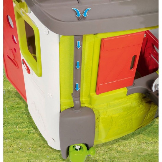 Jgheab Smoby cu rezervor de colectare a apei de ploaie pentru casuta Jura Lodge