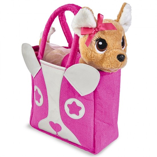 Jucarie de plus Simba Catel Chi Chi Love Puppy 20 cm cu geanta