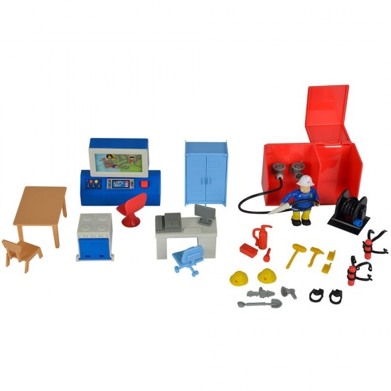 Jucarie Dickie Toys Statie de pompieri Fireman Sam cu figurina si accesorii