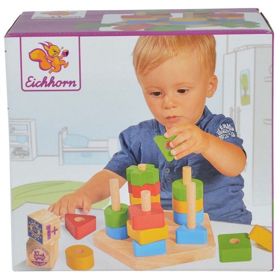 Jucarie educativa din lemn Eichhorn Stacking Toy