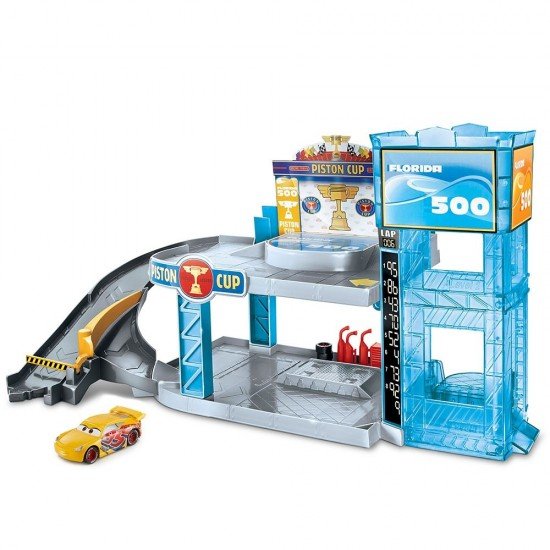 Jucarie Garaj Disney Cars Florida 500 cu masinuta