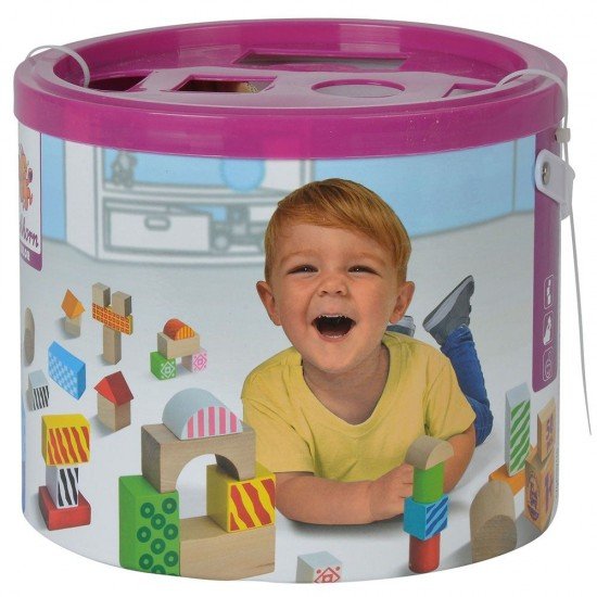 Cuburi lemn in galetusa Eichhorn 50 piese