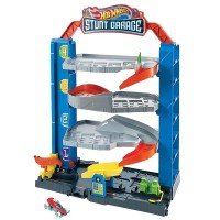 Jucarie Hot Wheels City Garajul cu cascadorii cu 1 masinuta