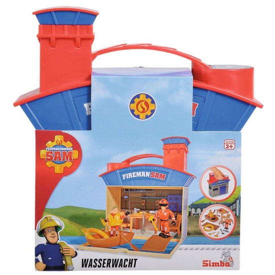 Jucarie Simba Statie salvamar Ocean Rescue Fireman Sam Wasserwacht cu 2 figurine si accesorii