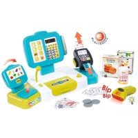 Jucarie Smoby Casa de marcat Large Cash Register albastru cu accesorii