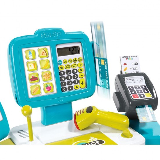 Jucarie Smoby Casa de marcat Large Cash Register albastru cu accesorii