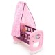 Leagan pentru papusa Smoby Baby Nurse roz mov cu baldachin