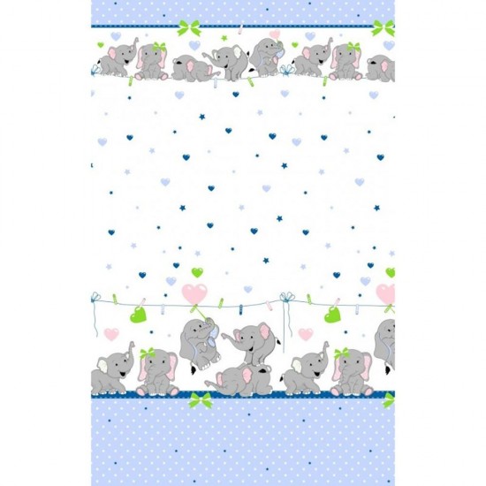 Lenjerie patut Hubners Elefantii Veseli 5 piese albastru