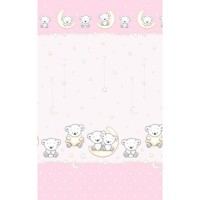 Lenjerie patut Hubners Ursulet pe Semiluna 5 piese roz